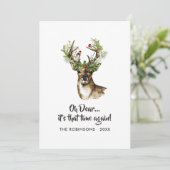 トナカイ素朴クリスマスファミリー写真集 シーズンカード (スタンド正面)