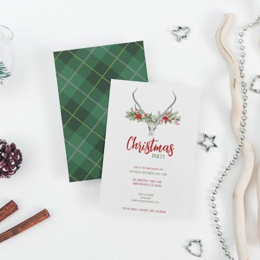 トナカイ素朴スカルとプレイドクリスマスパーティー シーズンカード