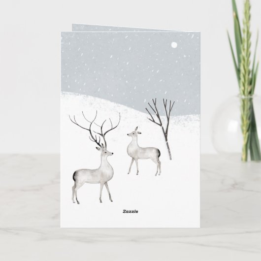 トナカイ素朴スタッグオーナメントドレス〔雄ジカの〕枝角 シーズンカード (裏面)