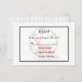 トナカイ素朴ボタニカルウォーターカラーウェディングRSVP 出欠カード (正面/裏面)