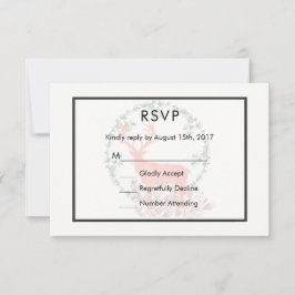 トナカイ素朴ボタニカルウォーターカラーウェディングRSVP 出欠カード