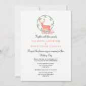 トナカイ素朴ボタニカルウォーター結婚カラー 招待状 (正面)
