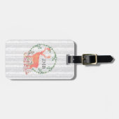 トナカイ素朴ボホウォーター色モノグラカスタムム ラゲッジタグ (正面横)