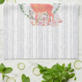 トナカイ素朴ボホウォーター色 キッチンタオル (折り畳み)