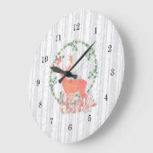 トナカイ素朴ボホウォーター色 ラージ壁時計 (傾斜)