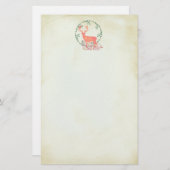 トナカイ素朴ボホウォーター色 便箋 (正面/裏面)