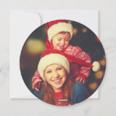 トナカイ素朴ラウンドクリスマスフォトカード シーズンカード (裏面)