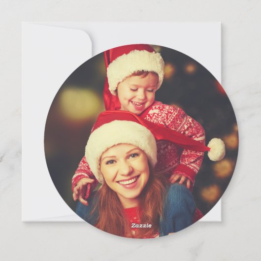 トナカイ素朴ラウンドクリスマスフォトカード シーズンカード (裏面)