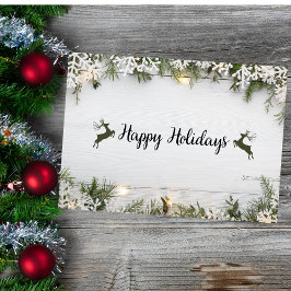 トナカイ素朴ークリスマスホリデーカード シーズンカード