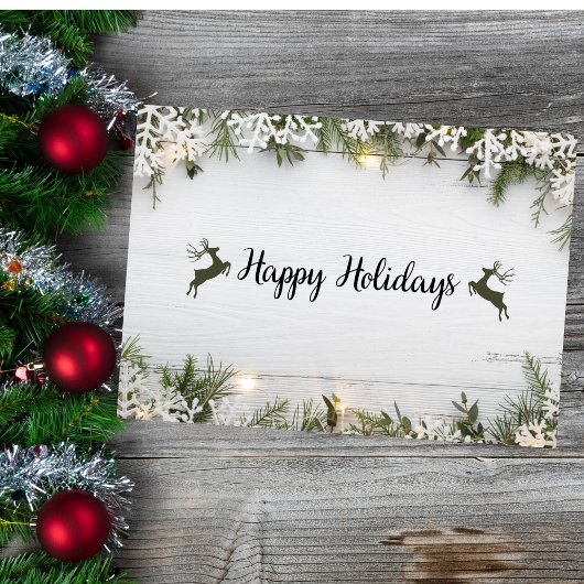 トナカイ素朴ークリスマスホリデーカード シーズンカード