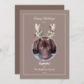 トナカイ耳ペットホリディフォトカード シーズンカード (正面/裏面)