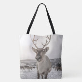 トナカイ自然写真 トートバッグ (裏面)