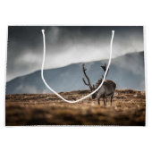 トナカイ自然写真 ラージペーパーバッグ (正面)