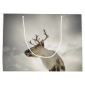 トナカイ自然写真 ラージペーパーバッグ (裏面)