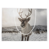 トナカイ自然写真 ラージペーパーバッグ (裏面)
