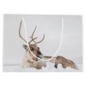 トナカイ自然写真 ラージペーパーバッグ (裏面)