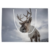 トナカイ自然写真 ラージペーパーバッグ (裏面)