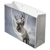 トナカイ自然写真 ラージペーパーバッグ (裏面アングル)