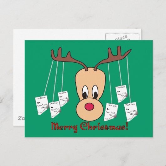 トナカイ薬局メリークリスマス シーズンポストカード (正面/裏面)