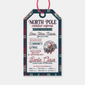 トナカイ表現サンタ・クロース・プレイド・クリスマス ギフトタグ (正面)
