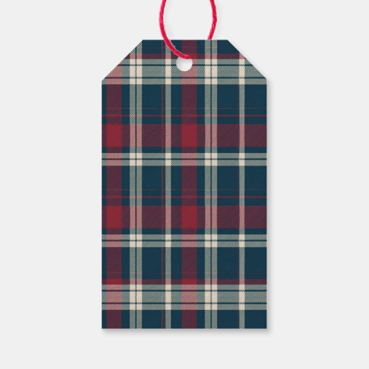 トナカイ表現サンタ・クロース・プレイド・クリスマス ギフトタグ (裏面)