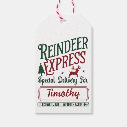 トナカイ表現特別引渡 ギフトタグ (正面)