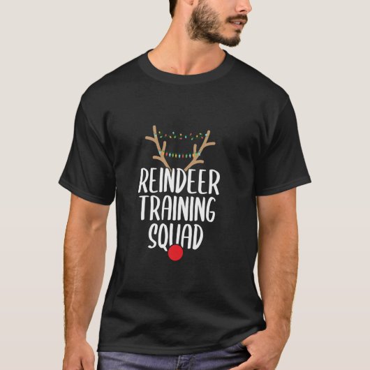 トナカイ訓練分隊ランニングクリスマス家族S Tシャツ (正面)