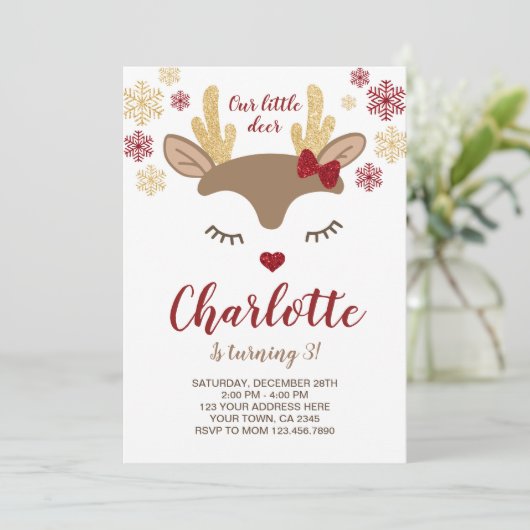トナカイ誕生日 招待状 (スタンド正面)
