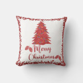 トナカイ赤いグリッター – メリークリスマス クッション (正面)