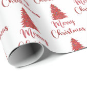 トナカイ赤いグリッター – メリークリスマス ラッピングペーパー (ロールコーナー)
