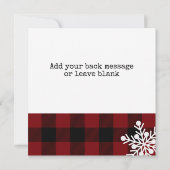 トナカイ赤と黒バッファローの格子模様のクリスマス シーズンカード (裏面)