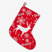 トナカイ赤 ラージクリスマスストッキング (正面 (吊り時))