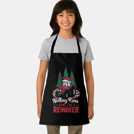 トナカイ走のクリスマス・トラクターのようなものはない エプロン (インサイチュ)