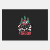 トナカイ走のクリスマス・トラクターのようなものはない ラッピングペーパーシート (正面)