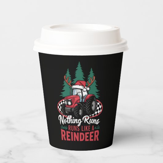 トナカイ走のクリスマス・トラクターのようなものはない 紙コップ (正面)