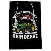 トナカイ走レのクリスマストラクターに似たものはない ミディアムペーパーバッグ (正面)