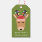 トナカイ間抜けホリデーギフトラベル ギフトタグ (正面)