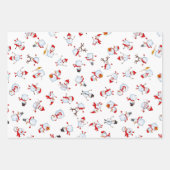 トナカイ雪だるまキャンディスターズクリスマス ラッピングペーパーシート (正面3)