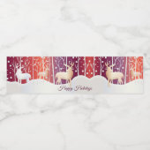 トナカイ雪のホリデーウォーターボトルラベル ペットボトルラベル (シングルラベル)