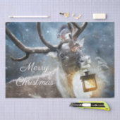 トナカイ雪の冬 薄葉紙 (クラフト)