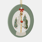 トナカイ雪の球体 セラミックオーナメント (右)