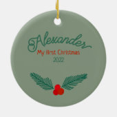 トナカイ雪の球体 セラミックオーナメント (裏面)