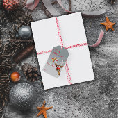 トナカイ雪の薄片ミニマリスト赤い文字ギフトラベル ギフトタグ