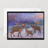トナカイ雪はがき ポストカード (正面/裏面)