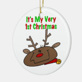 トナカイ非常に1番目のクリスマス セラミックオーナメント (左)