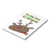 トナカイ非常に1番目のクリスマス ノートパッド (回転)