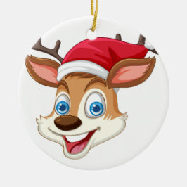 トナカイ顔オーナメント セラミックオーナメント
