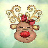 トナカイ顔クリスマスショップウィンドウアート ウィンドウサイン (シート3)