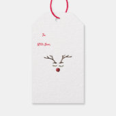 トナカイ顔付きハッピーホリデーズギフトカード ギフトタグ (裏面)