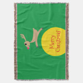 トナカイ飛んでいるア スローブランケット (正面縦)